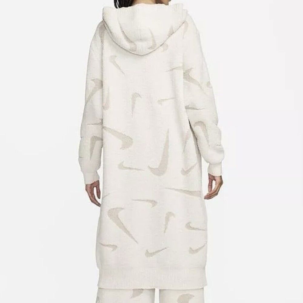 Nike Phoenix Cozy Bouclé Long Knit Cardigan Cream FD4282 105 Women's LARGE - Picture 4 of 8